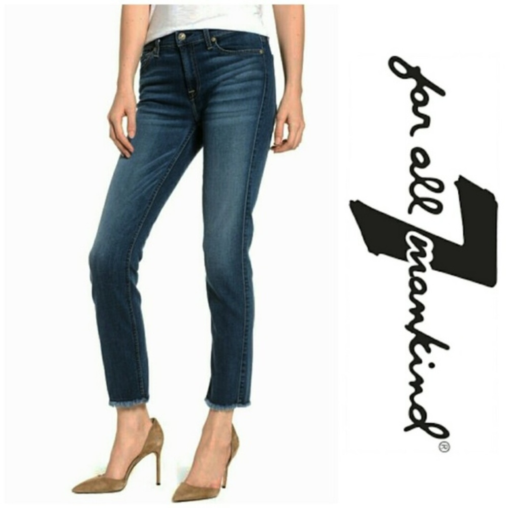 7FAMK Straight Ankle Jeans Boho Summer Crop